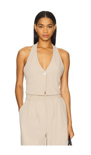 Lovers and Friends Aria Vest in Beige. - size S | Revolve Clothing (Global)