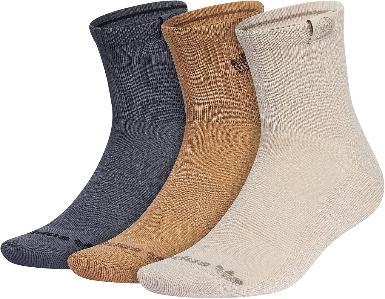 adidas Originals Trefoil Cushioned Mid-Crew Socks (3-Pair) | Amazon (US)
