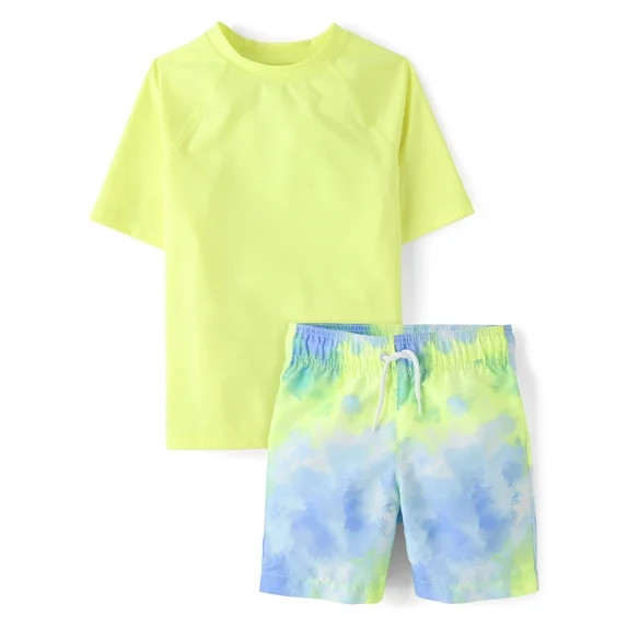 The Children's Place Boys Printed Rashguard Swim Set, 2-Piece, Sizes XS-XXL | Walmart (US)
