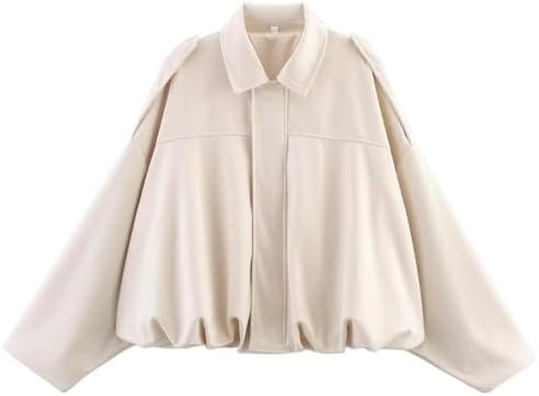 Women's Faux Suede Bomber Jacket Oversized Streetwear Casual Lapel Long Sleeve Motorcycle Jacket | Amazon (US)