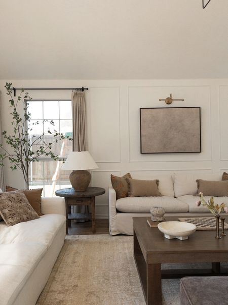 Neutral living room inspo ft. our favorite side table // ATM living room views!

neutral living room, mcgee & co, amber interiors, floral pillow cover, slip covered couch, linen couch, art, pinch pleat curtains, earthy living room, earthy home inspo, coffee table styling inspo, lamp, throw pillows, etsy throw pillows, etsy finds, wayfair finds, magnolia home, magnolia home rug, magnolia home x loloi, loloi rugs 

#LTKstyletip #LTKhome