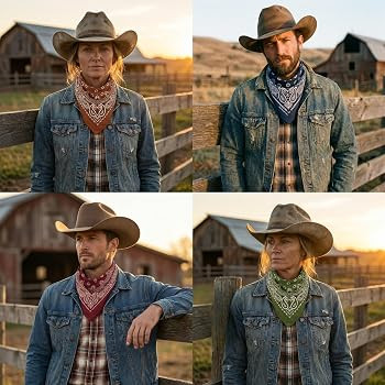 The Peacock Crew Premium Soft Cotton Bandanas Pack for Men and Women Paisley 22 x 22 inches | Amazon (US)