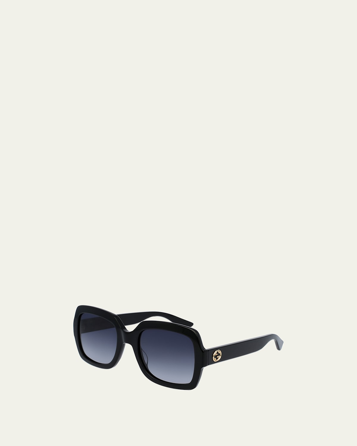 Classic Oversized Rectangular Sunglasses, Black | Bergdorf Goodman
