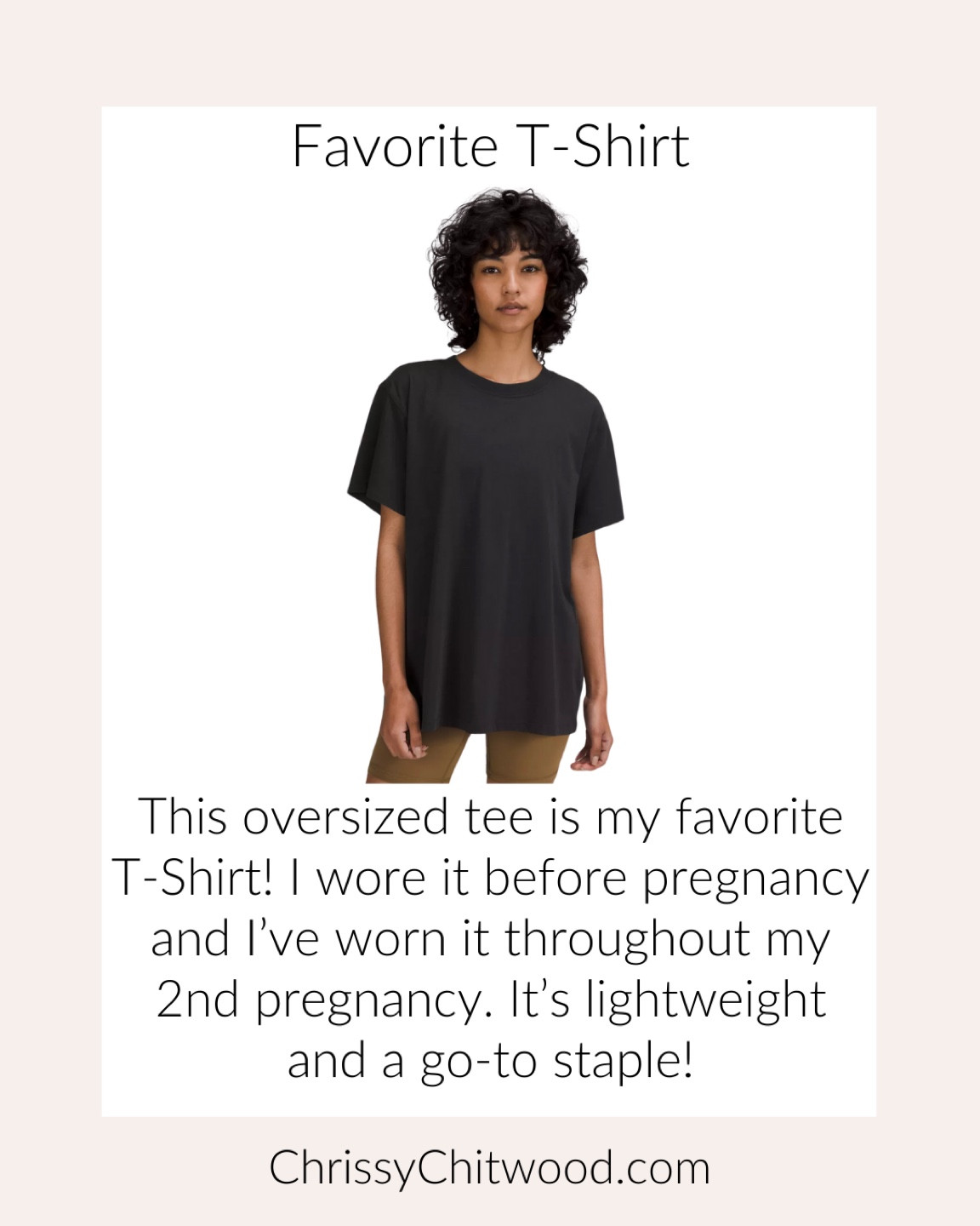 This oversized tee is my favorite T-Shirt! I wore it before pregnancy and I’ve worn it throughout my 2nd pregnancy. It’s lightweight and a go-to staple!

I got a size 8 and liked the fit before pregnancy and I’ve been wearing the same size throughout my second pregnancy (I’m currently 34 weeks pregnant). 

Lululemon find, favorite finds, maternity fashion, wardrobe essential, black tees

#LTKstyletip #LTKbump #LTKSeasonal