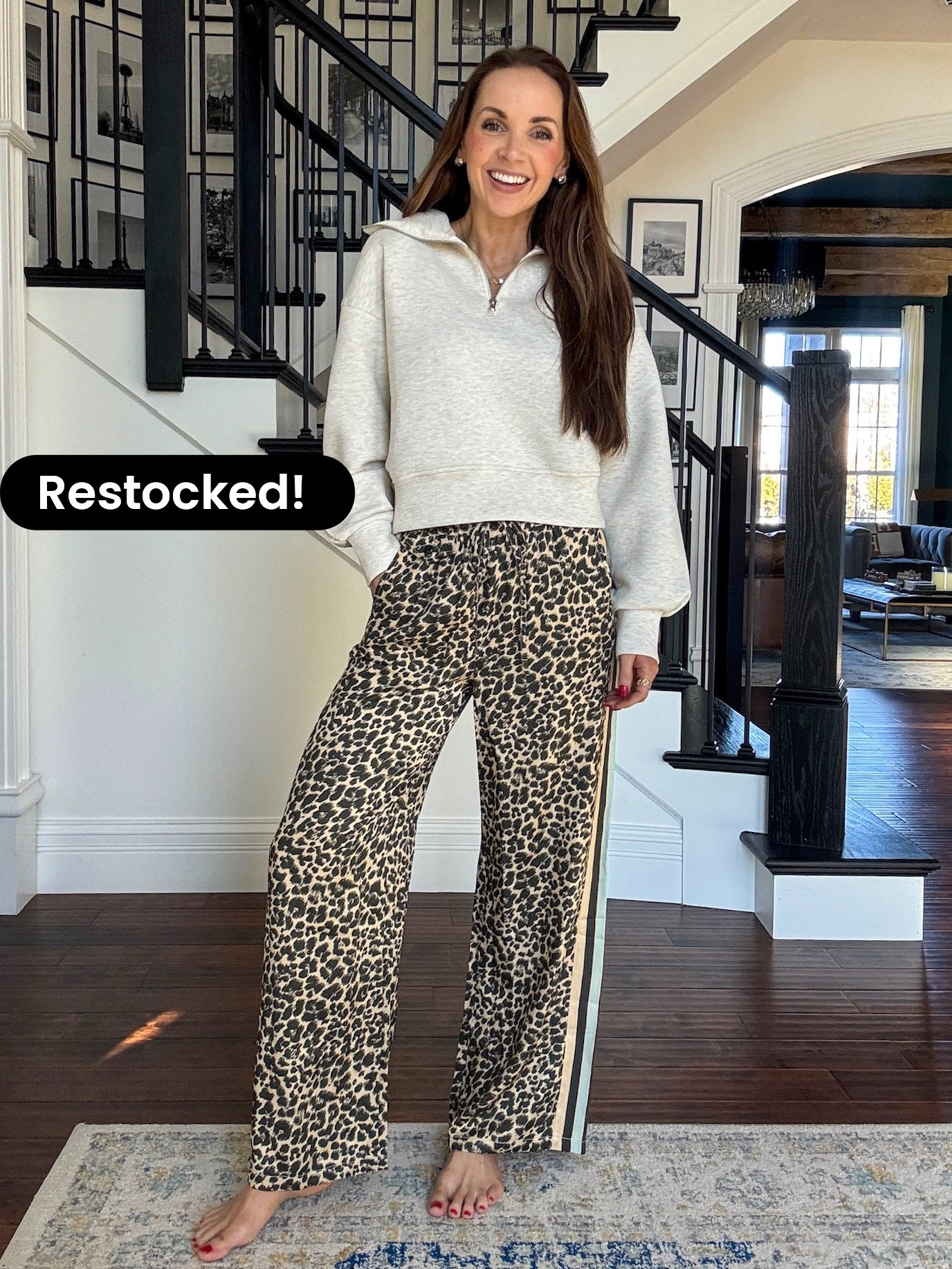 Anthropologie statement pants are back in stock! Paired with my Old Navy bounce fleece quarter zip, 50% off! 

#LTKootd #LTKSaleAlert