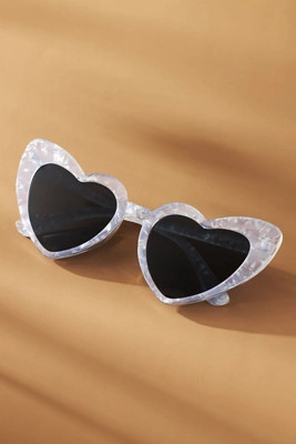 BHLDN Mother-of-Pearl Heart Sunglasses | Anthropologie (US)