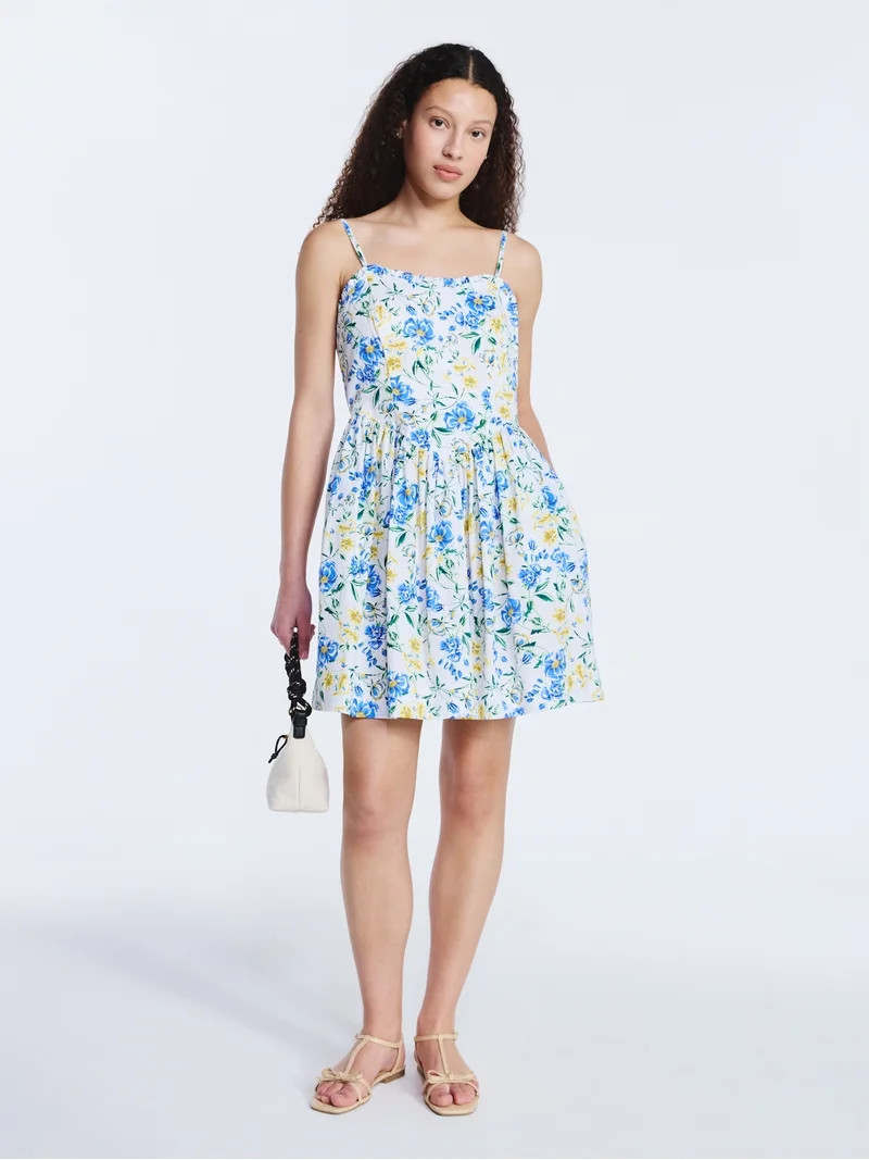 Free Assembly Women's Cotton Corset Mini Dress, Sizes XS-XXL | Walmart (US)