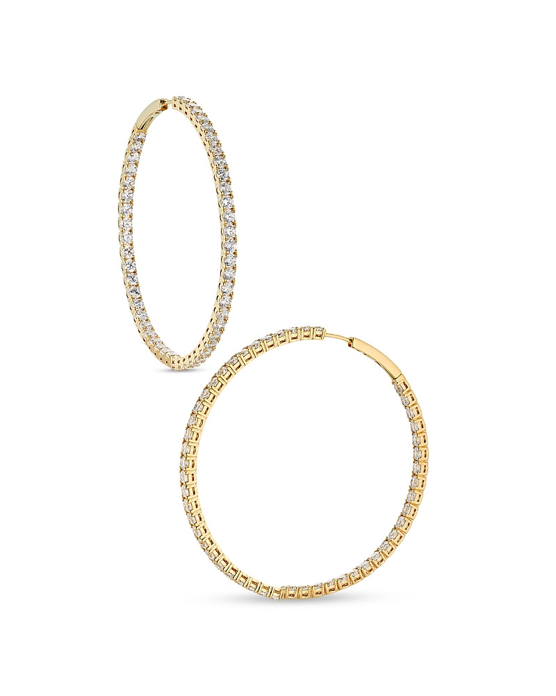 Nadri Inside Out Hoop Earrings in 18K Gold Plated or Rhodium Plated | Bloomingdale's (US)