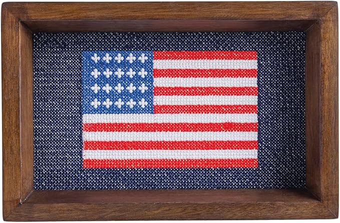 Mud Pie Mango Wood Needlpoint American Flag Tray | Amazon (US)