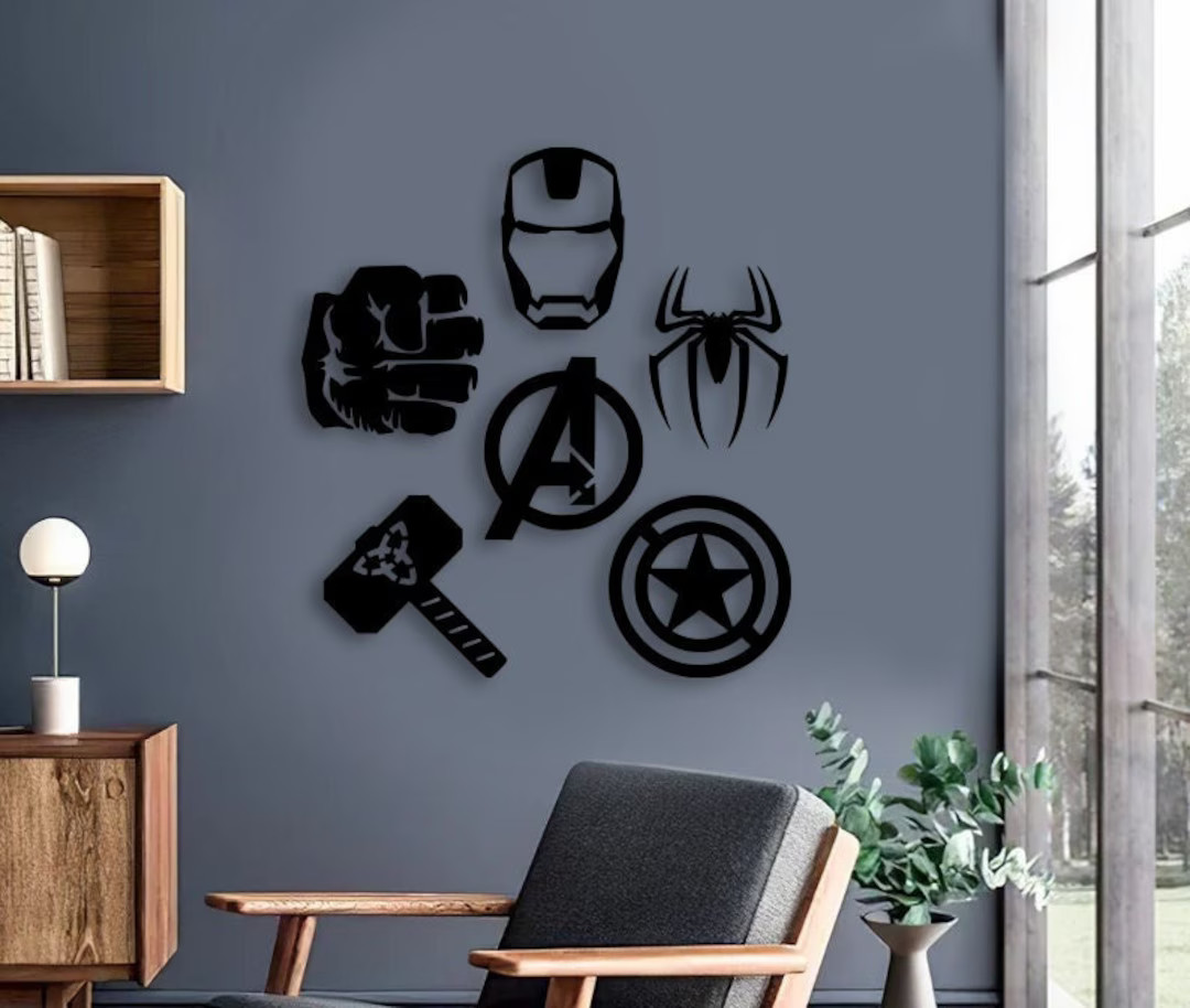 Marvel Avengers Sets of 6 wood wall art , nursery wooden home decor Hulk | Thor | Spiderman| Iron... | Etsy (CAD)