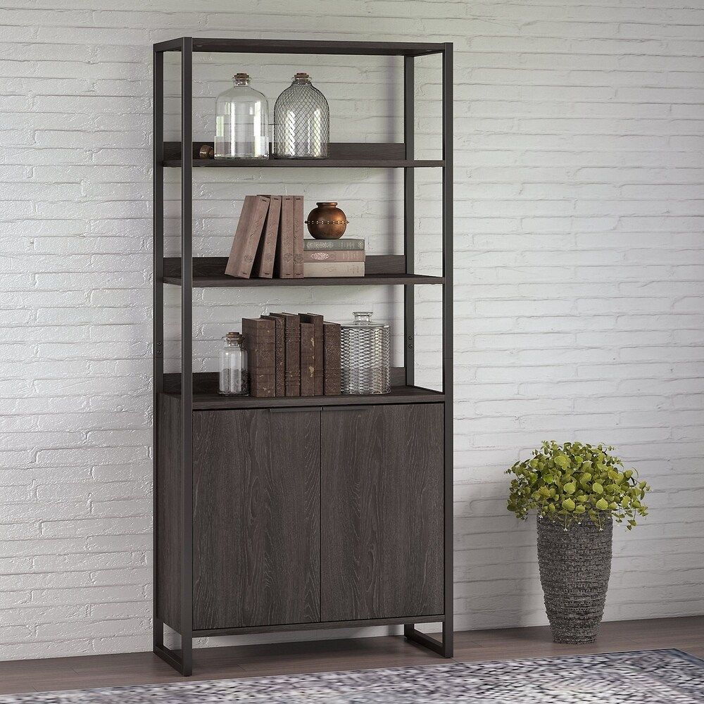 Atria 5 Shelf Bookcase with Doors from Office by kathy irelandÂ® (Grey) | Bed Bath & Beyond