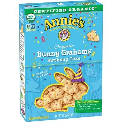 Annie&#39;s Organic Birthday Cake Bunny Grahams Baked Snacks - 7.5oz | Target