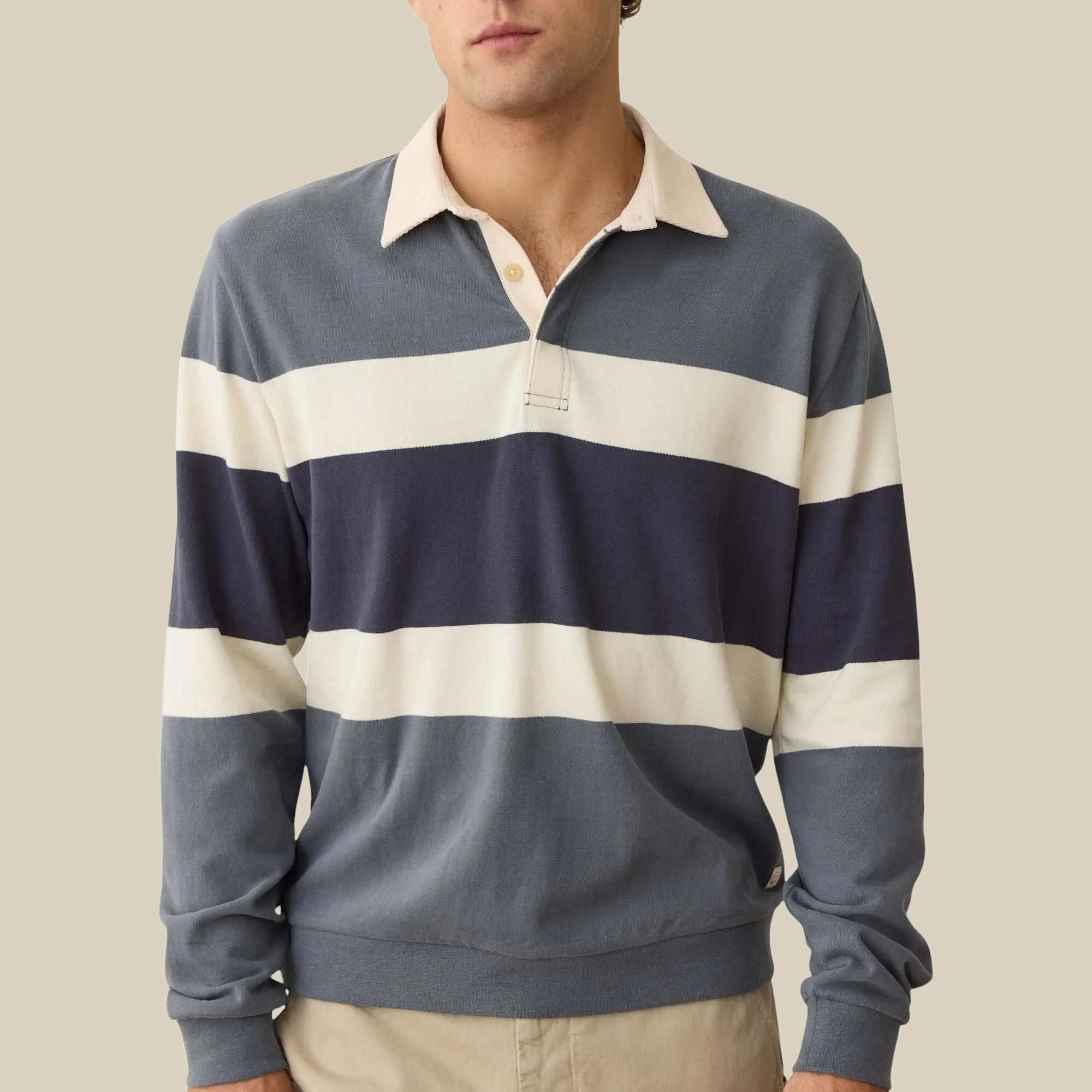 Marine Layer Men's Sueded Long Sleeve Rugby Polo, Wash | DICK'S Sporting Goods