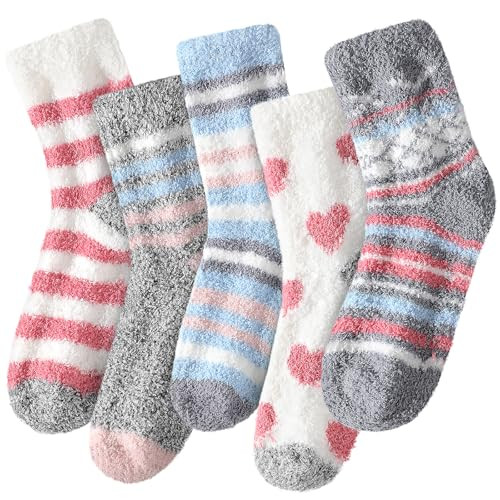 Womens Fuzzy Socks Fluffy Socks Women Winter Cozy Socks Warm Slipper Socks Home Sleeping Socks for Women | Amazon (US)