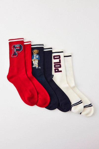 Polo Ralph Lauren Preppy Sport Crew Sock 3-Pack | Urban Outfitters (US and RoW)