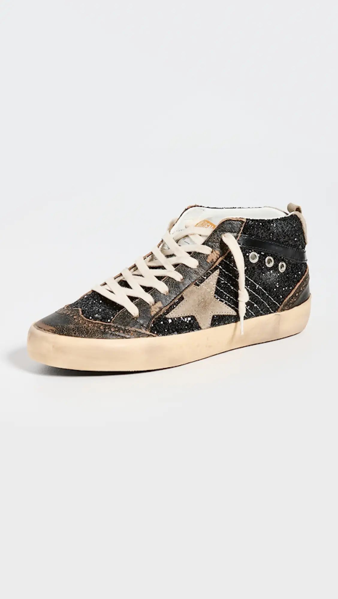Mid Star Glitter Upper Shiny Leather Toe Sneakers | Shopbop