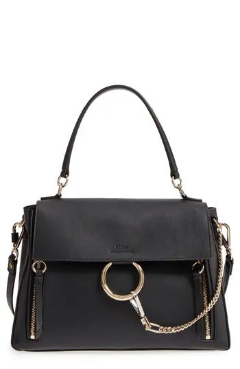 Chloe Medium Faye Leather Shoulder Bag - Black | Nordstrom