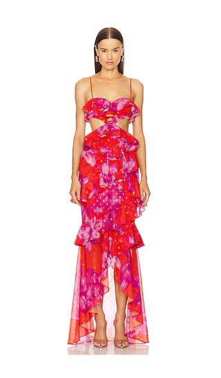 x REVOLVE Abby Gown in Pink Floral Dress | Hot Pink Dress | Pink Fall Dress | Revolve Clothing (Global)