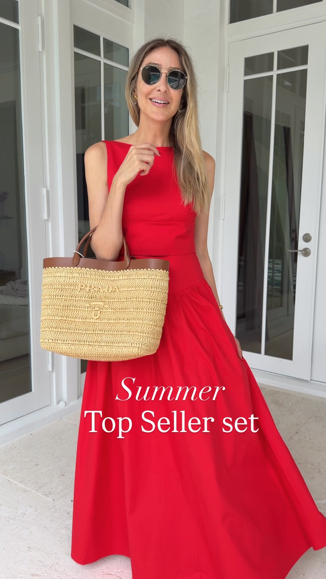 Top seller red skirt set 
The top is gorgeous!! Also available in yellow 
Runs tts , wearing a size small 
I am 5’9” for your reference

#LTKOver40 #LTKSeasonal