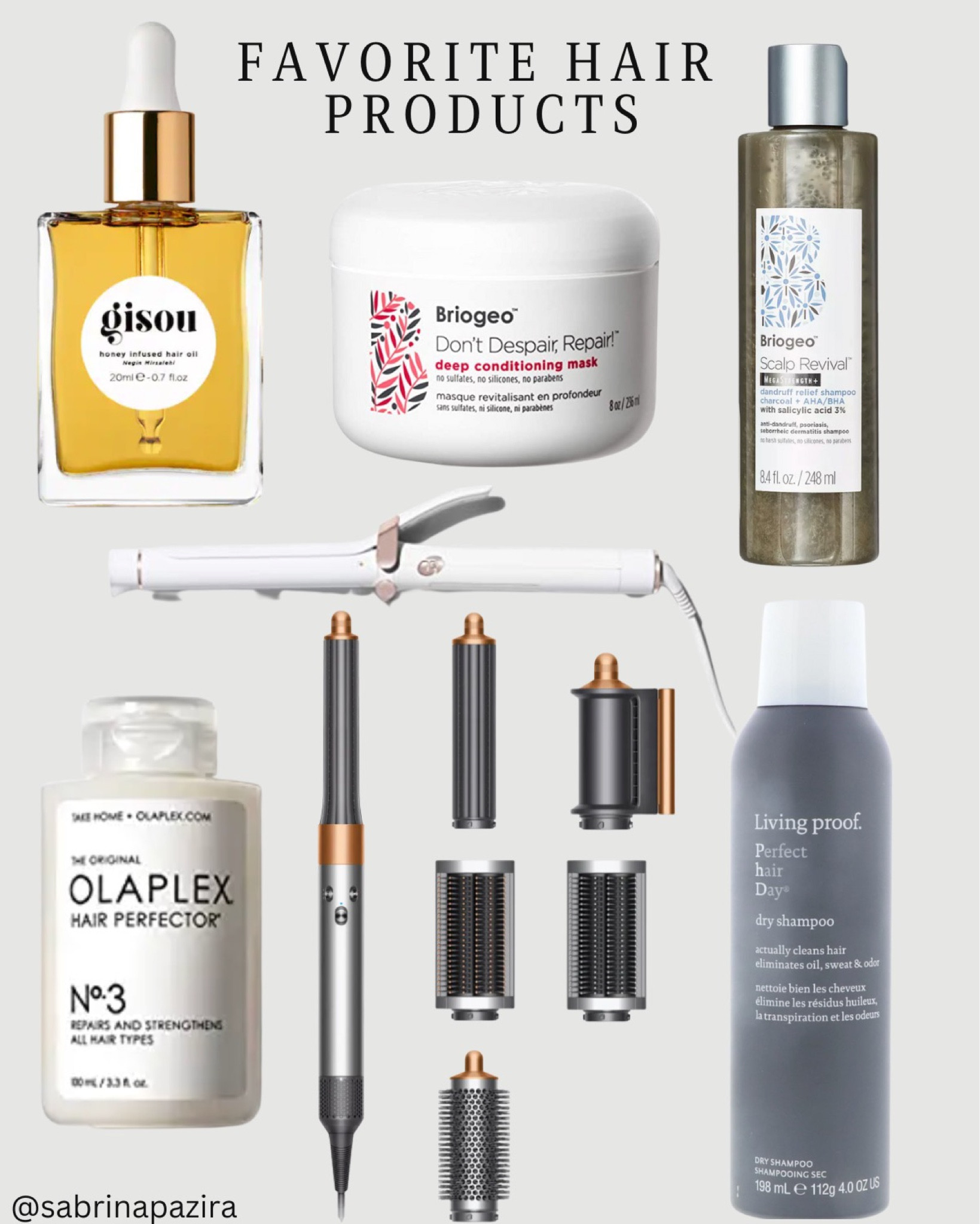 Favorite hair products, briogeo, hair mask, scalp repair, olaplex, living proof, dry shampoo, curling iron, t3 micro, Dyson air wrap, beauty picks 

#LTKSeasonal #LTKbeauty #LTKunder100