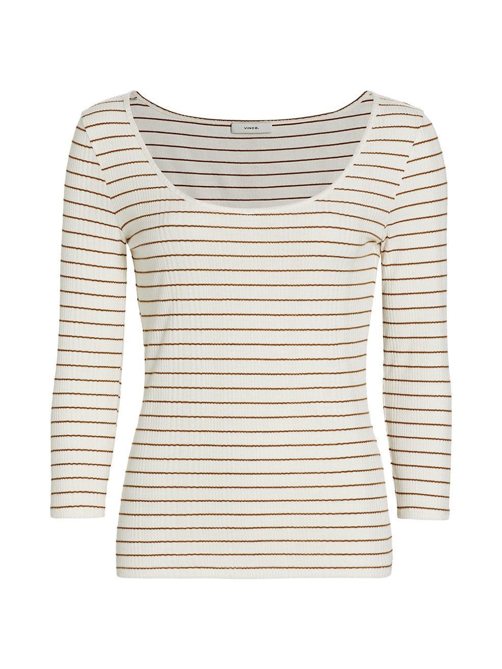 Striped Rib-Knit Pullover Top | Saks Fifth Avenue