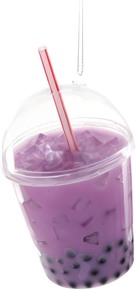 Cody Foster & Co Bubble Tea Ornament, 4" Purple Glass Christmas Decor, Authentic Tapioca Pearl De... | Amazon (US)