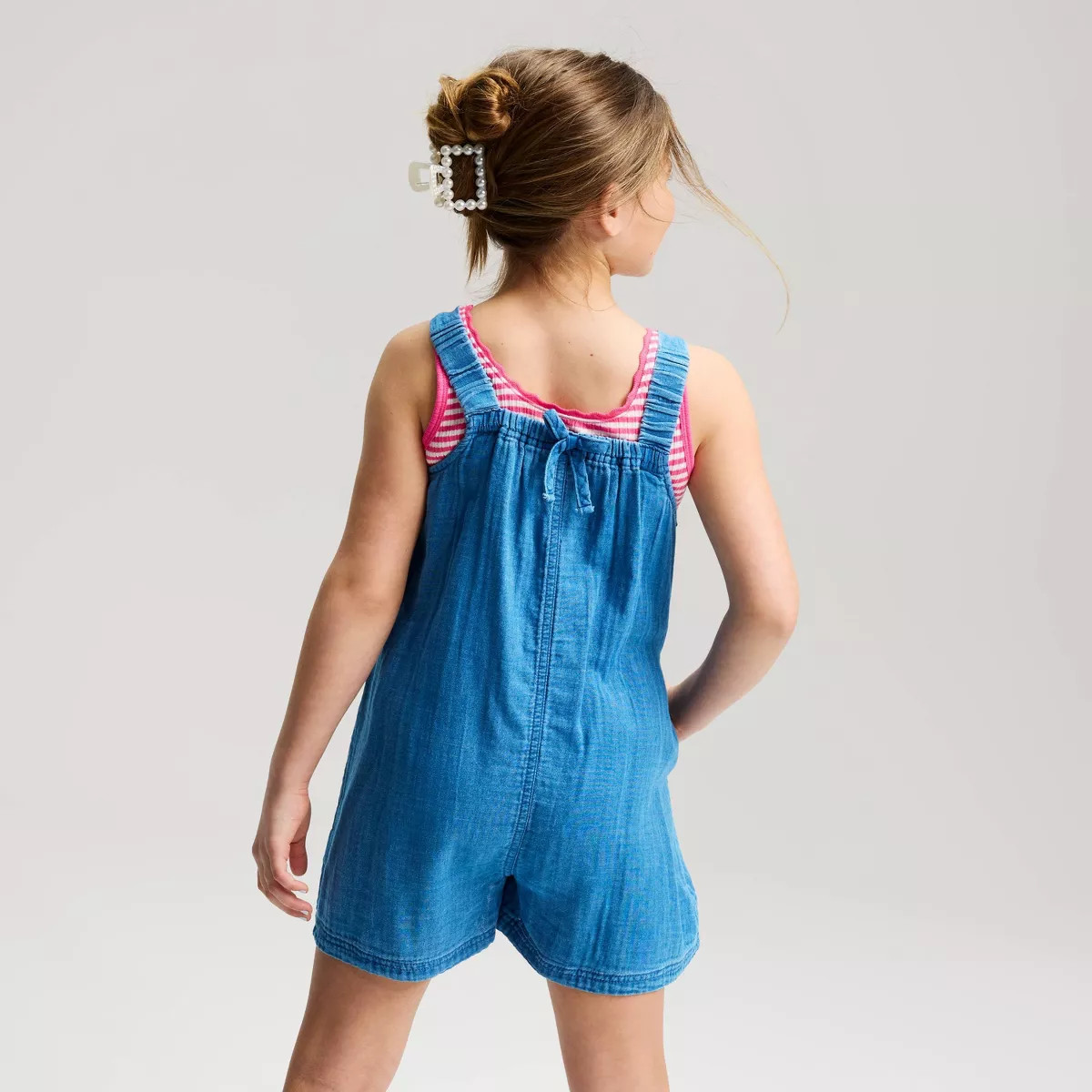 Girls' Woven Gauze Romper - Cat & Jack™ Indigo L | Target