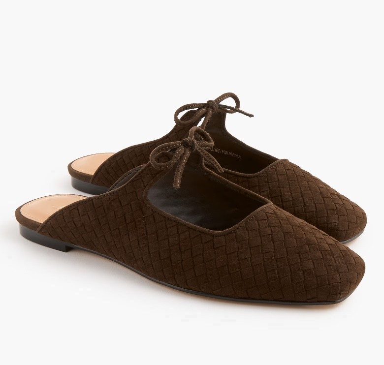 Chocolate brown suede bow detail mules

#LTKSeasonal