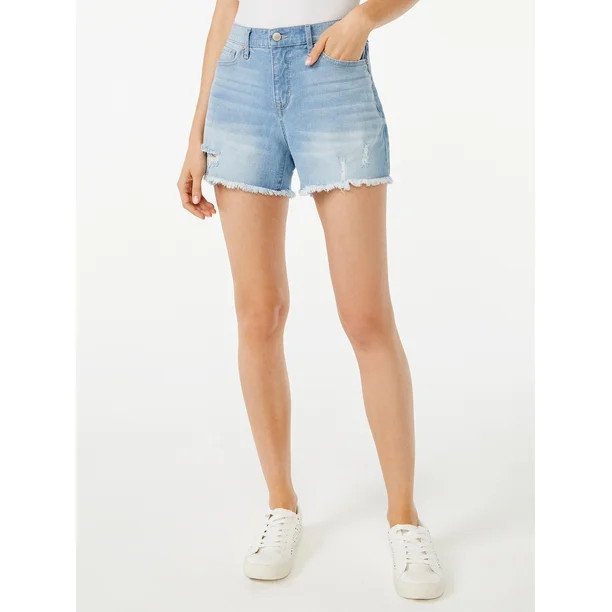 Scoops Women's Fayette Retro Destructed Boy Shorts - Walmart.com | Walmart (US)