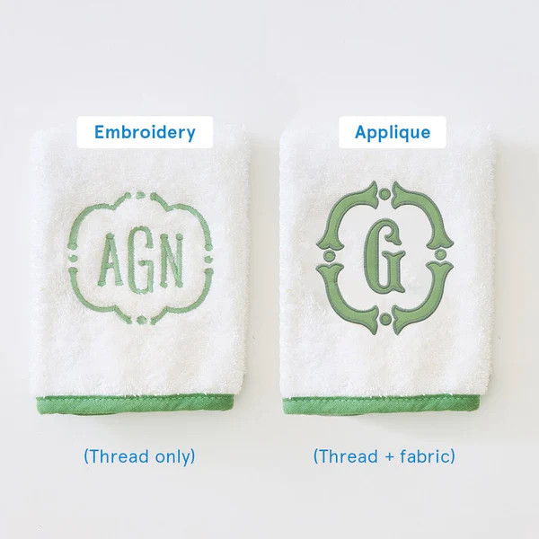 Embroidered Wave Hand Towels | Weezie Towels | Weezie Towels