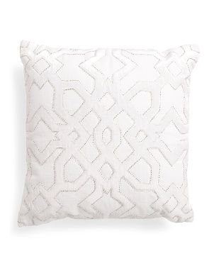 20x20 Slub Pillow With And Beaded Applique | TJ Maxx