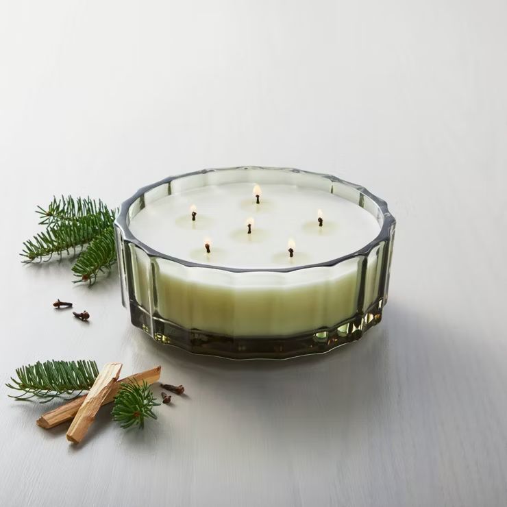 Fluted Glass Fireside Spruce Seasonal Jar Candle Green - Hearth & Hand™ with Magnolia | Target