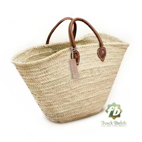 straw bag  French Basket french market basket, Beach Bag Handmade Moroccan Basket - Natural Frenc... | Etsy ROW