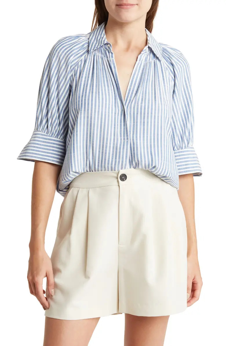 Stripe Short Sleeve Blouse | Nordstrom Rack
