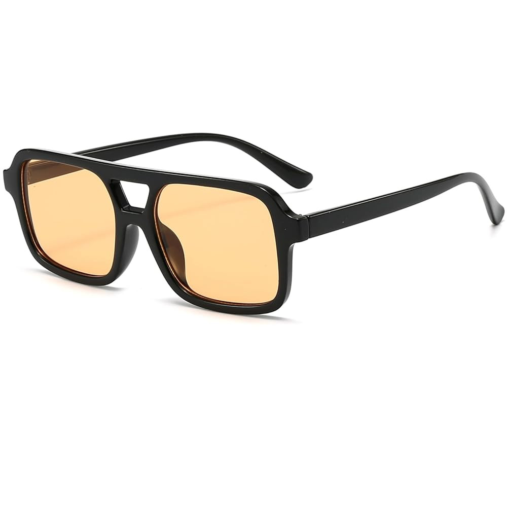 Retro Square Aviator Sunglasses for Women Men 70s Tinted Square Aviator Sun Glasses Trendy Classi... | Amazon (US)