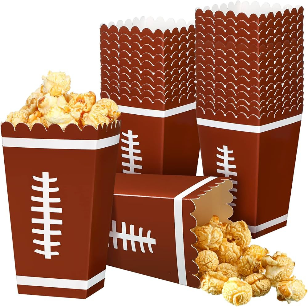 Funtery 24 Pcs Party Popcorn Boxes Popcorn Bags Buckets Container Holder Sport Party Favors for S... | Amazon (US)