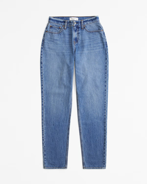 Women's Curve Love Low Rise Stacked Taper Jean | Women's Clearance | Abercrombie.com | Abercrombie & Fitch (US)