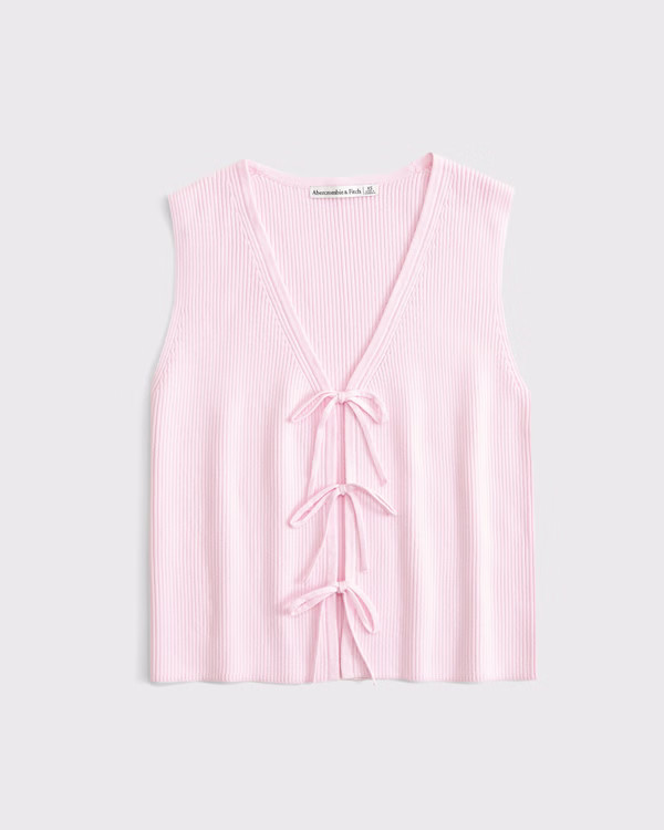 Women's Tie-Front V-Neck Sweater Vest | Women's Tops | Abercrombie.com | Abercrombie & Fitch (US)