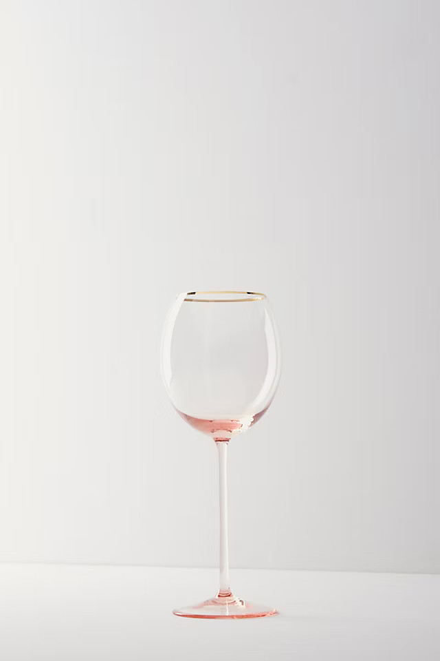 Gilded Rim White Wine Glass | Anthropologie (US)