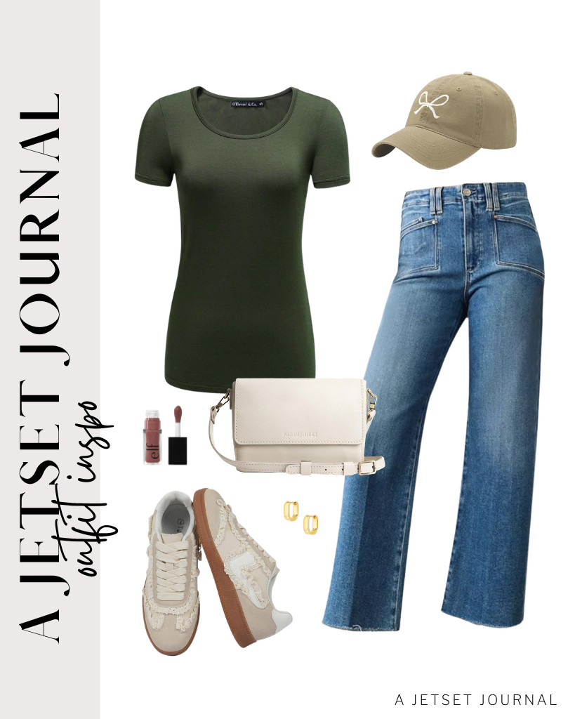 Going on daily errands in high-waisted jeans and an OThread & Co. tee is a big YES! Adding a trendy baseball cap and small chunky hoop earrings keeps the overall vibe casual but completely intentional. Wear these Tigeridea sneakers to finish the look.

#LTKSeasonal #LTKSaleAlert #LTKTravel 

 