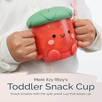 Itzy Ritzy Toddler Snack Cup - Spill-Proof Snack Cup for Toddlers with Soft Silicone Lid for Easy... | Amazon (US)