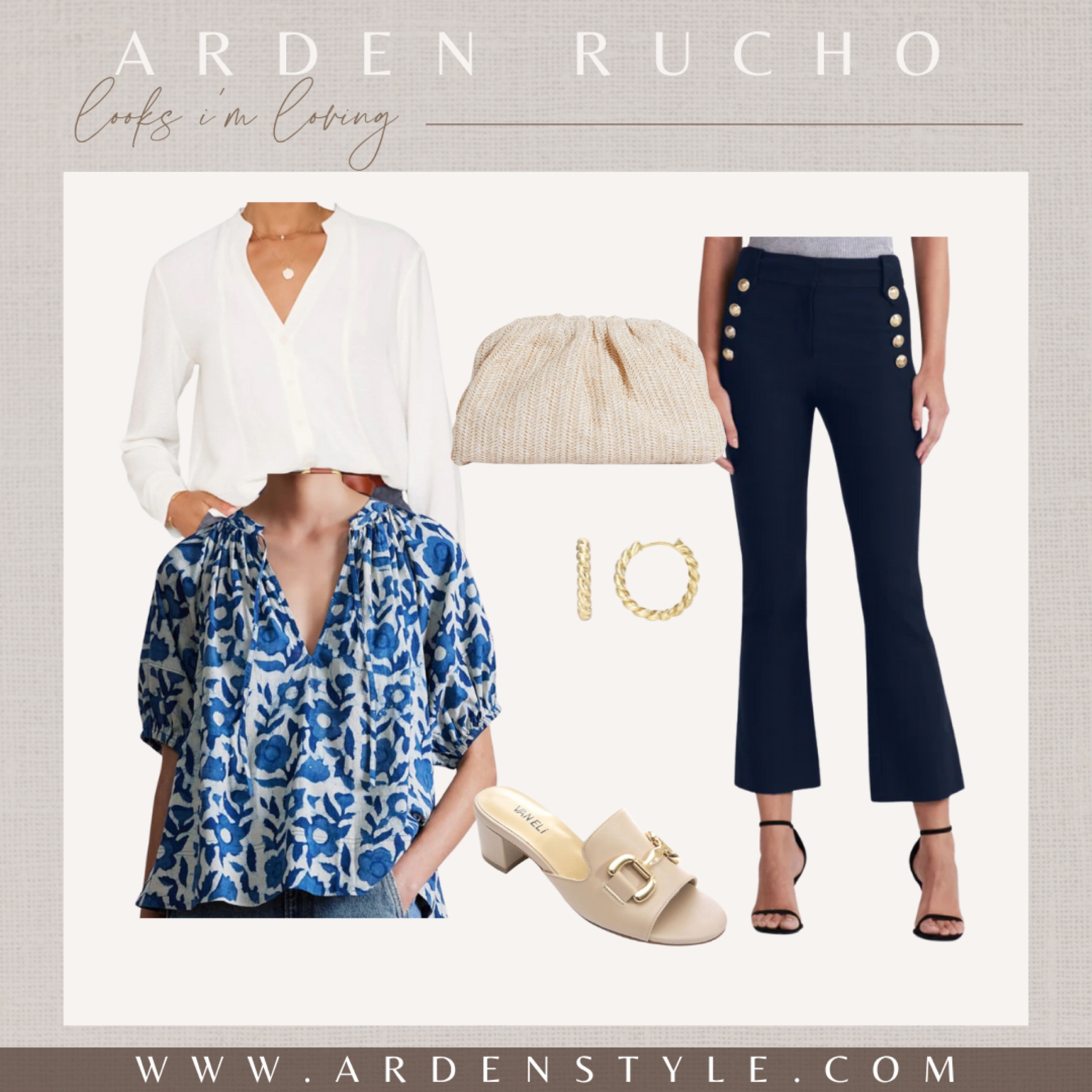 Casual outfit idea | workwear | trousers | pants | clutch | sandals

#LTKstyletip #LTKover40 #LTKworkwear