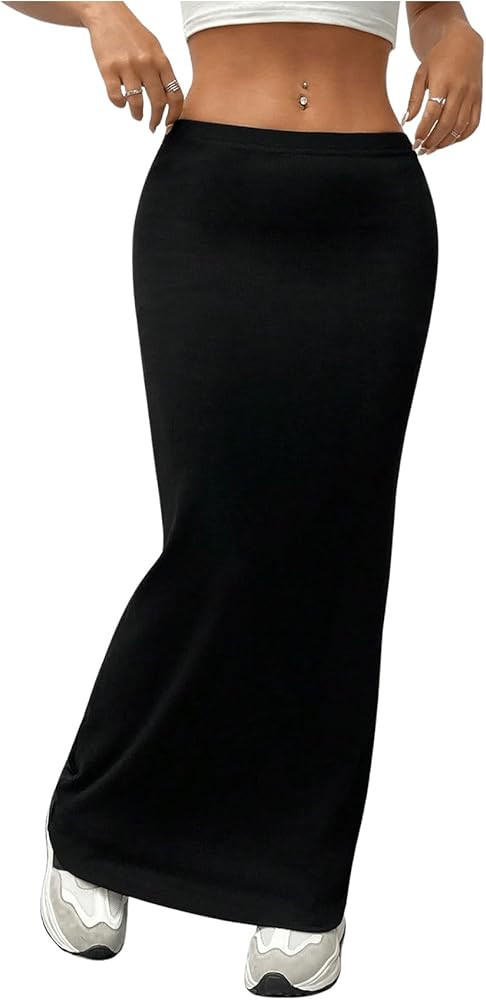 GORGLITTER Women's Trendy Bodycon Maxi Skirts Casual Boho Dressy High Waisted Elastic Waist Penci... | Amazon (US)