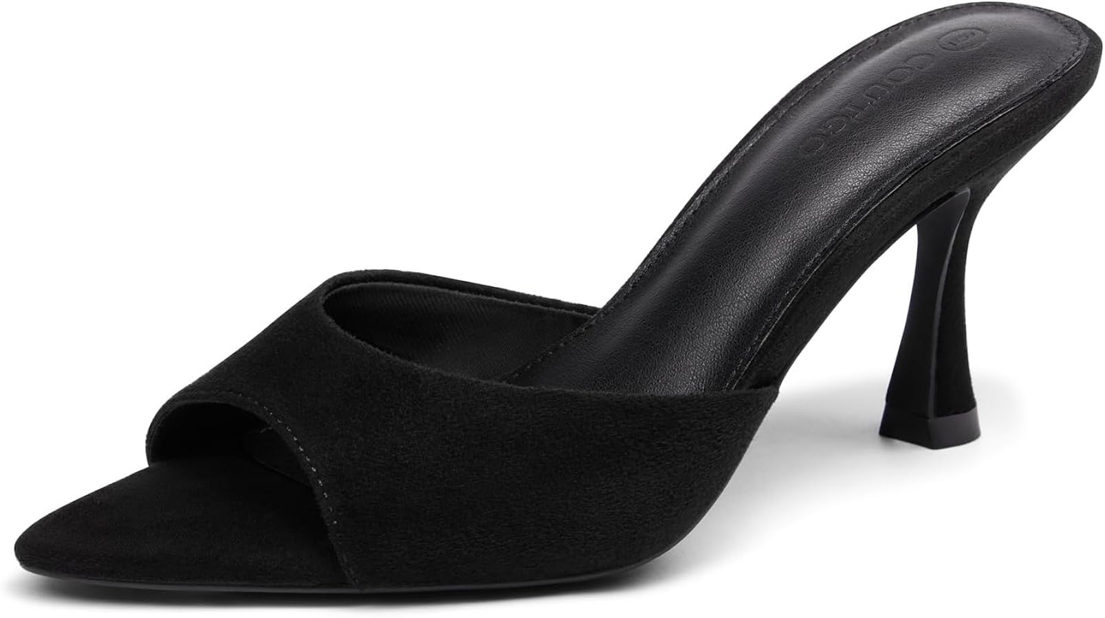 Coutgo Womens Heeled Mules Pointed Peep Toe High Heels Slip On Backless Mule Sandals Dress Shoes | Amazon (US)