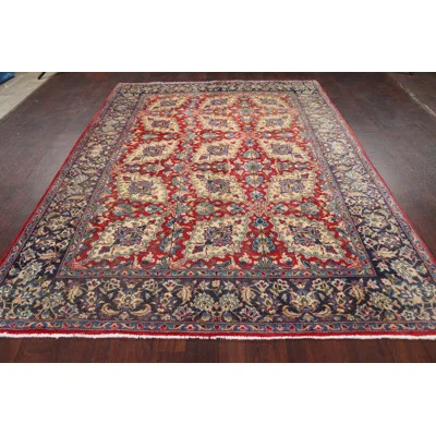 One-of-a-Kind Carny Hand-Knotted 1960s Isfahan Red 6'9" x 9'4" Wool Area Rug | Wayfair North America