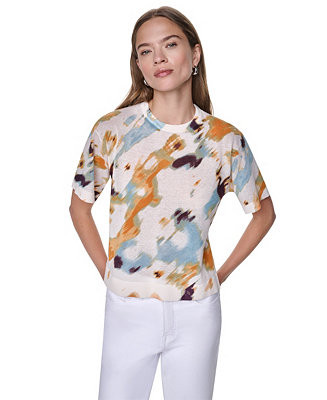 DKNY Women's Printed Short-Sleeve Sweater - Macy's | Macy's