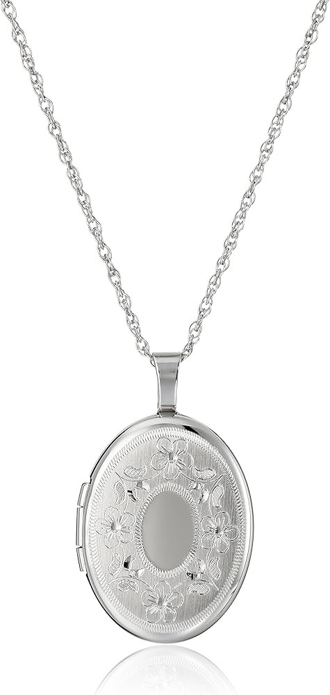 Amazon Essentials Oval Hand Engraved Locket Necklace, 18" | Amazon (US)