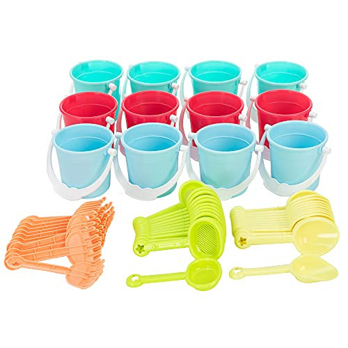 JOYIN Beach Sand Bucket and Shovel Set (12 Sets) for Kids Party Favor |3" Mini Beach and Sand Toys | Use for Sand Molds at The Sandbox | Amazon (US)