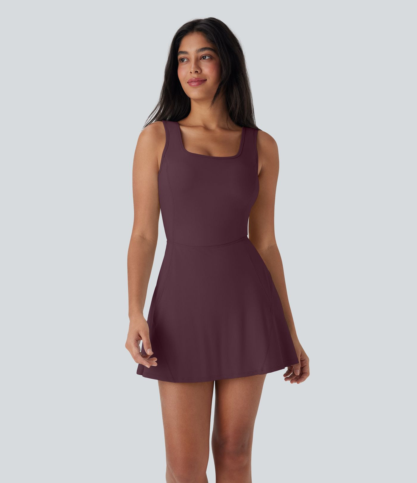 Women’s SoftlyZero™ Airy U Neck 2-in-1 Pocket Mini Cool Touch Dance Active Dress-Easy Peezy -... | HALARA