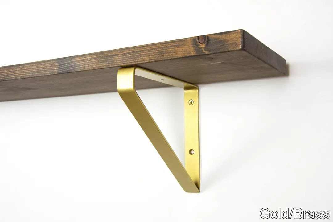 Inverted Powder Coated Triangle Shelf Bracket - Color Pictured Gold/brass - Heavy Duty Support fo... | Etsy (Global)